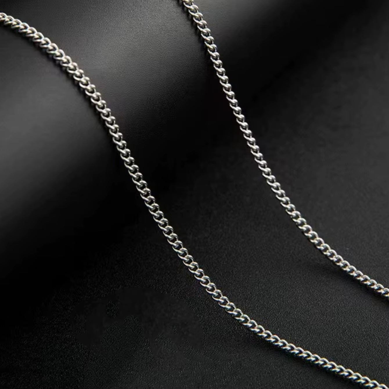 3Mm Men'S Cuban Chain Necklace Simple Stainless Steel Necklace Fashion Titanium Steel Jewelry Trend Accessories Gift